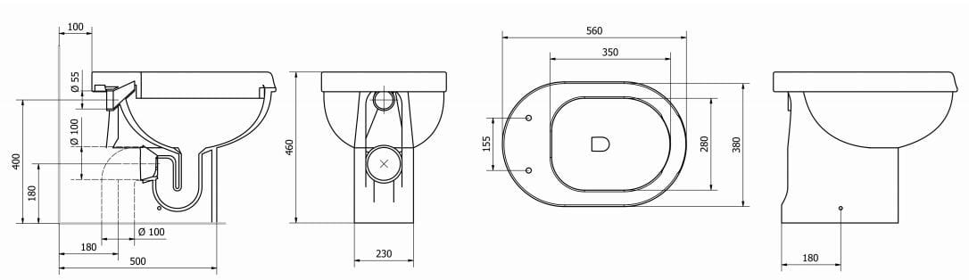 Напольный керамический туалет Thermomat Senior 46 ARCH-00148852 - Вид №2