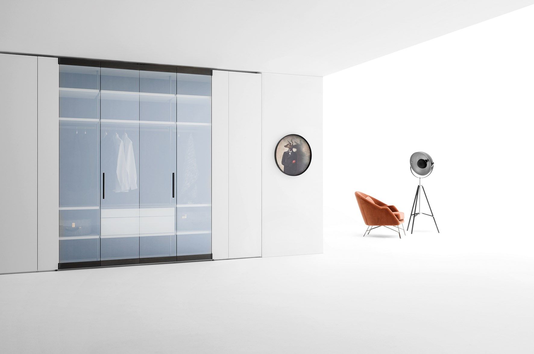 Шкаф с полным отверстием из дерева и стекла Caccaro ARCH-00068745 - Вид №2