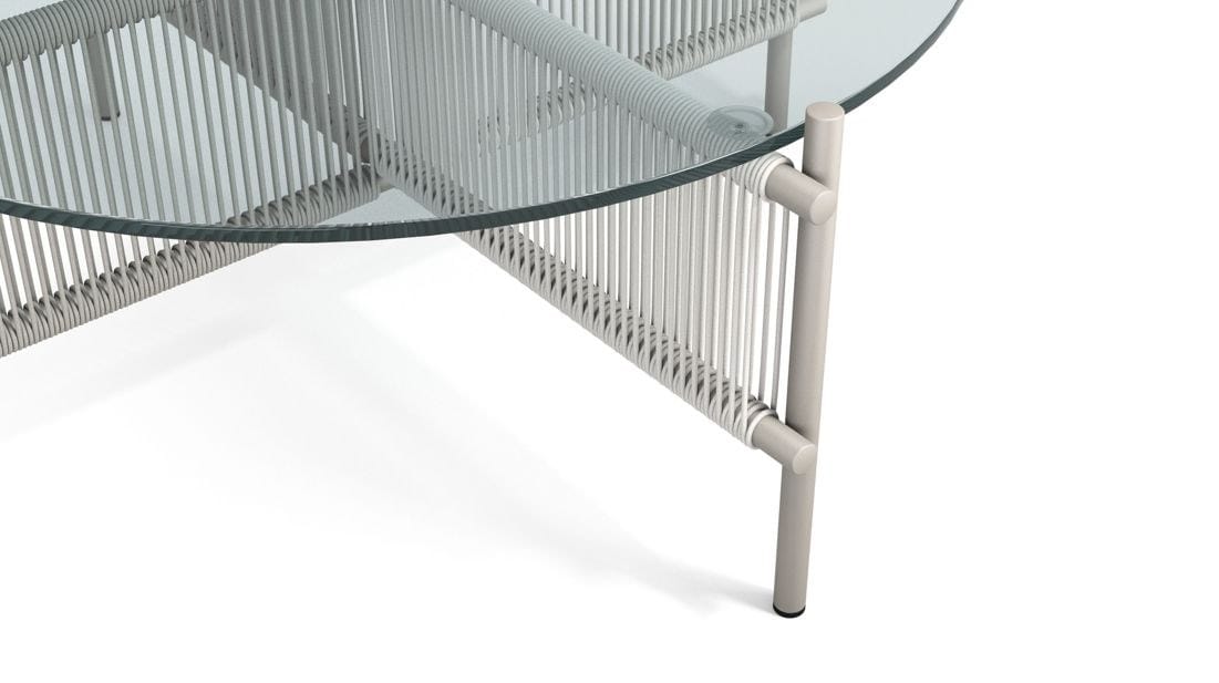 Круглый алюминиевый и стеклянный садовый столик ROCHE BOBOIS путешественник ARCH-00138051 - Вид №6