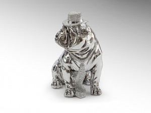 099192 Фигурка среднего размера хром Schuller Bulldog Hat