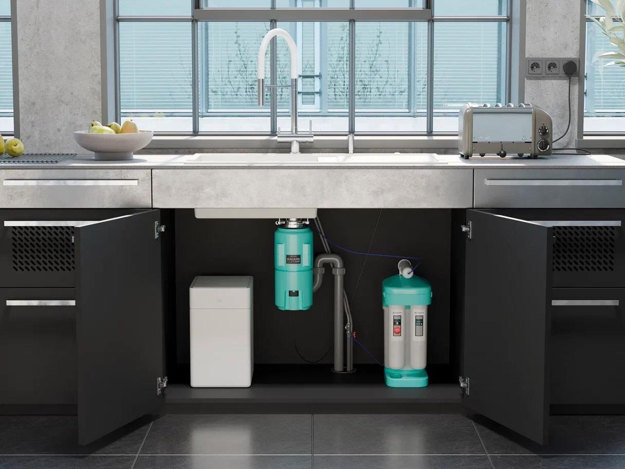 Измельчитель пищевых отходов Omoikiri Nagare Slim 1250 AZ 4995066 для кухонной мойки, постоянный магнит - Вид №2