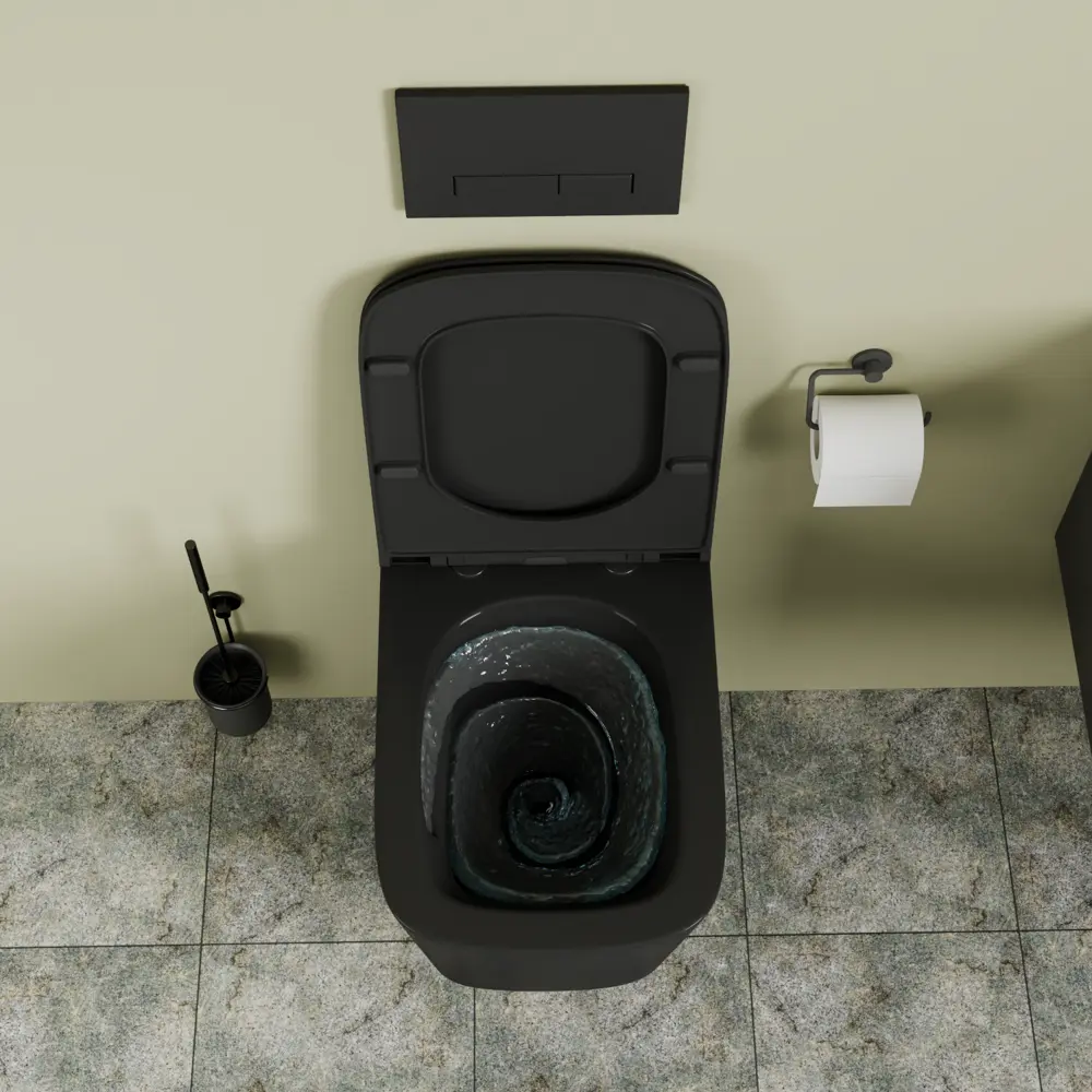 Подвесной унитаз Moneron Tornado безободковый с сиденьем микролифт черный Santreyd STLM-2152100 - Вид №9