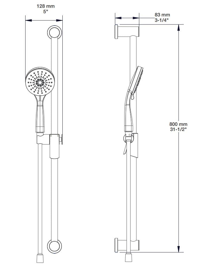 Настенная душевая колонна с ручным душем BARIL DGL-2175-53 ARCH-00064811 - Вид №2