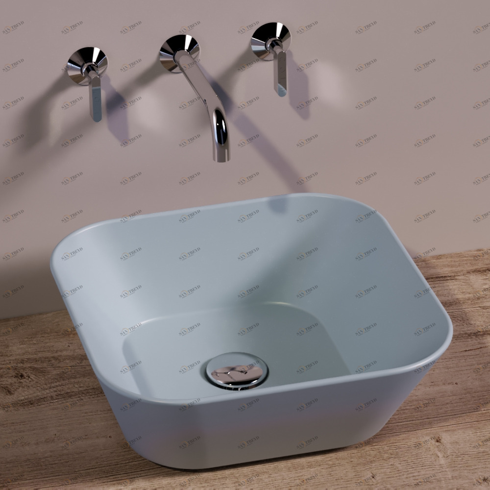 WA03TELAMATT Накладная раковина на столешницу  квадратная Simas 