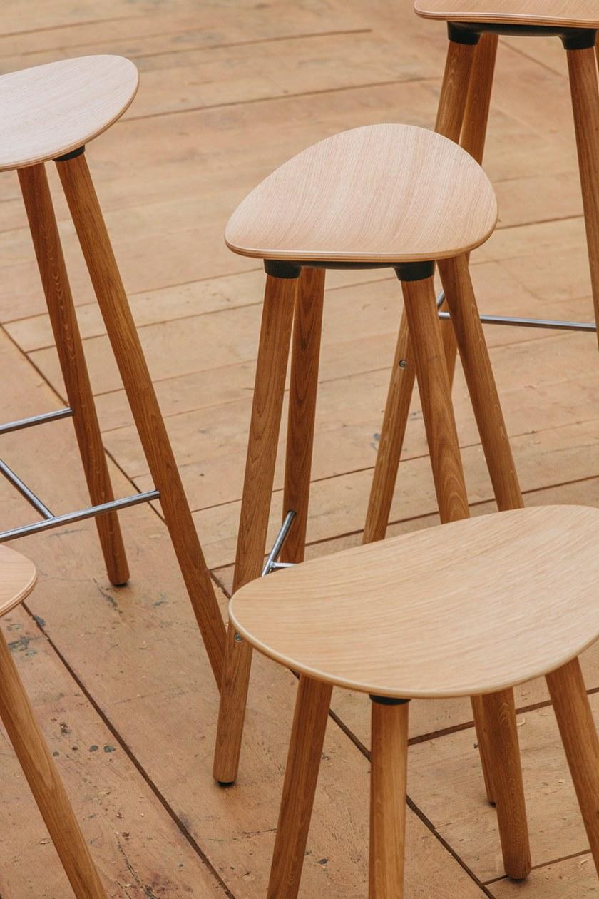 ENEA Высокий деревянный табурет с подставкой для ног Coma wood sun-id-1396047 - Вид №7