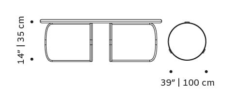 Травертин круглый журнальный столик Mambo Unlimited Ideas кактус ARCH-00102656 - Вид №2