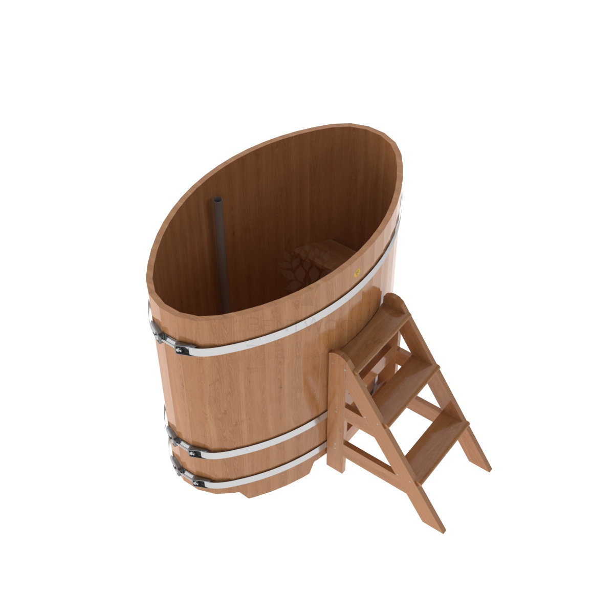 1276 Купель овальная из дуба 0,80х1,42х1,2 натуральный Alyarus  - Вид №1