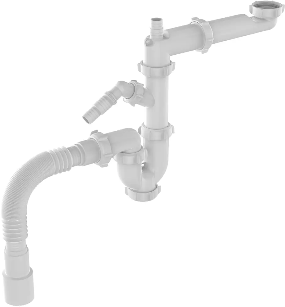 Поворотный сифон EQUATION для двойной мойки с защитой от засоров 89209832