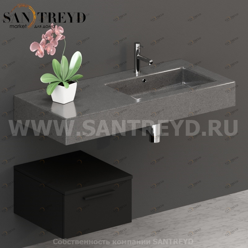 T04552AR2 Столешницы для использования в сочетании с тумбами и открытыми тумбами 45 см черная Globo ARREDO WOOD Италия Ceramica Globo