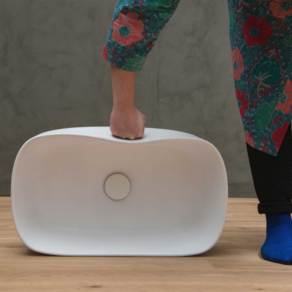 EVLABOU Подвесная раковина настенная прямоугольная EVER Life Design  белая  - Вид №11