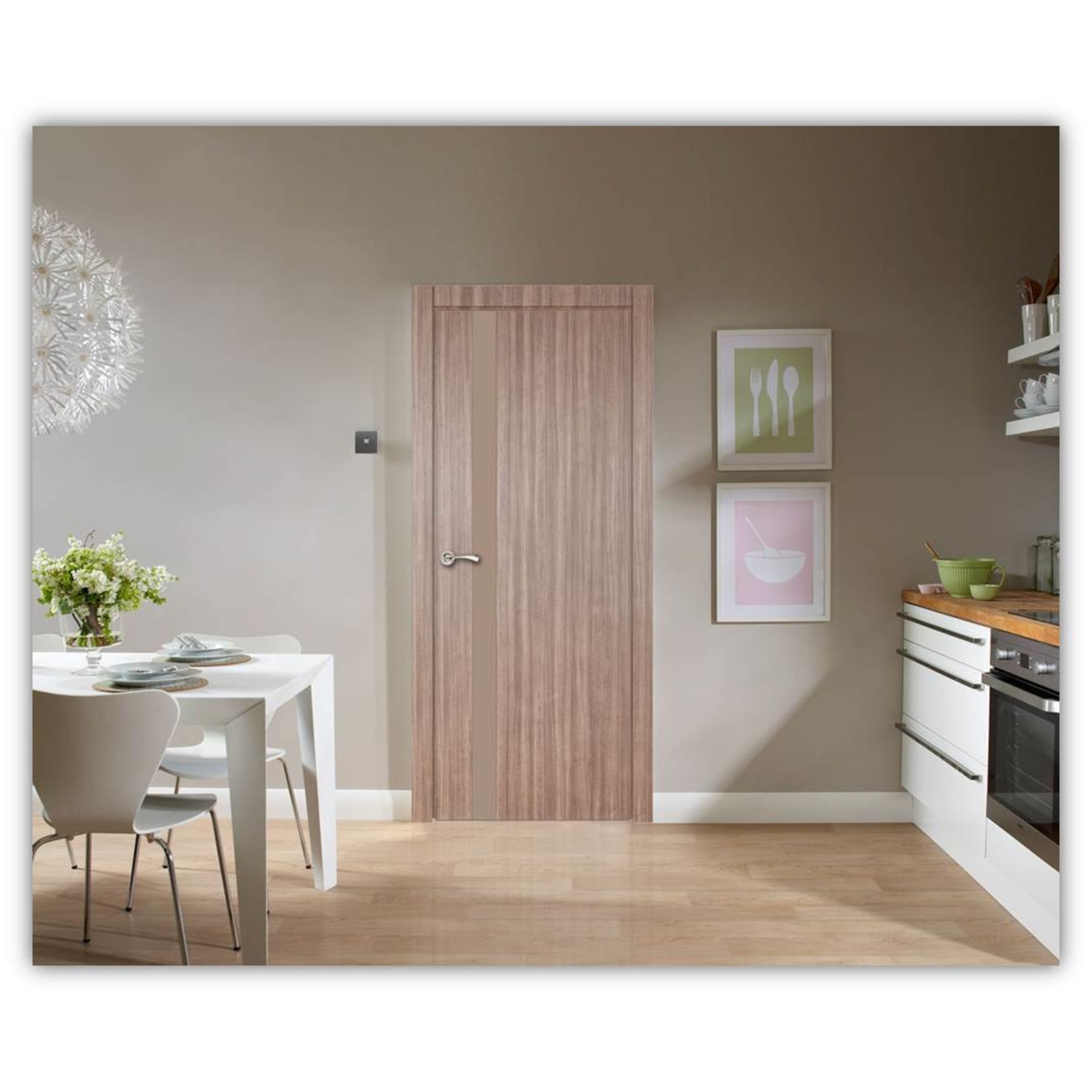 81959101 Дверь межкомнатная остеклённая Селена 60x200 см цвет орех Santreyd  - Вид №1