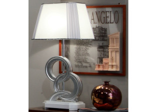 Прикроватная лампа с серебряным листом