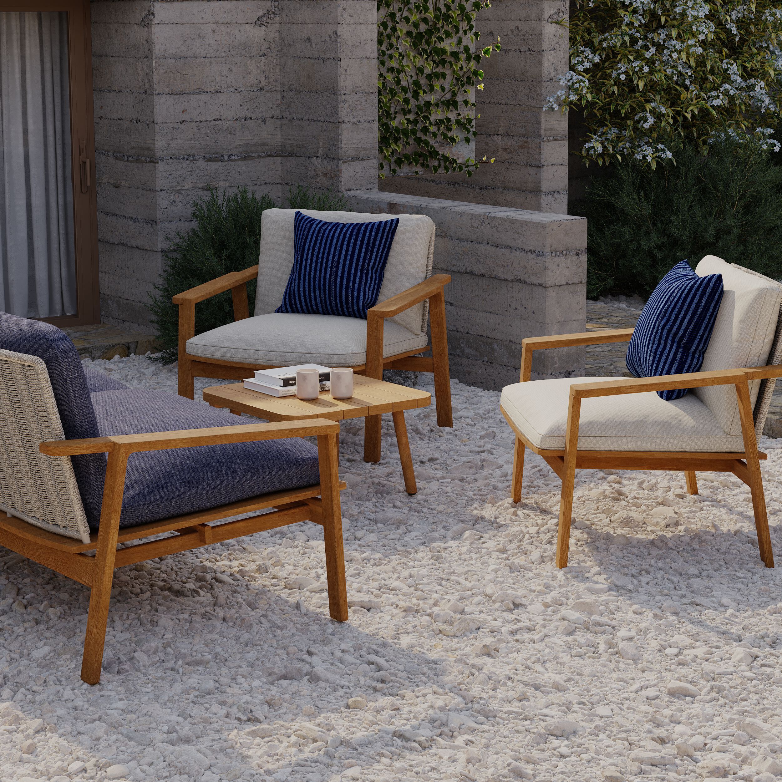 Садовое кресло из тикового дерева с подлокотниками YAAZ Denk ARCH-00026564 - Вид №3