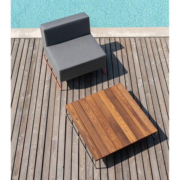 Квадратный низкий садовый журнальный столик из ясеня April Furniture ISY ARCH-00139100 - Вид №1