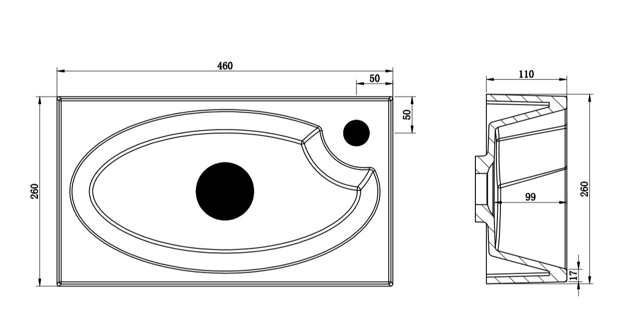 Мебель для ванной BelBagno PIETRA MINI-460-PT правосторонняя  - Вид №7