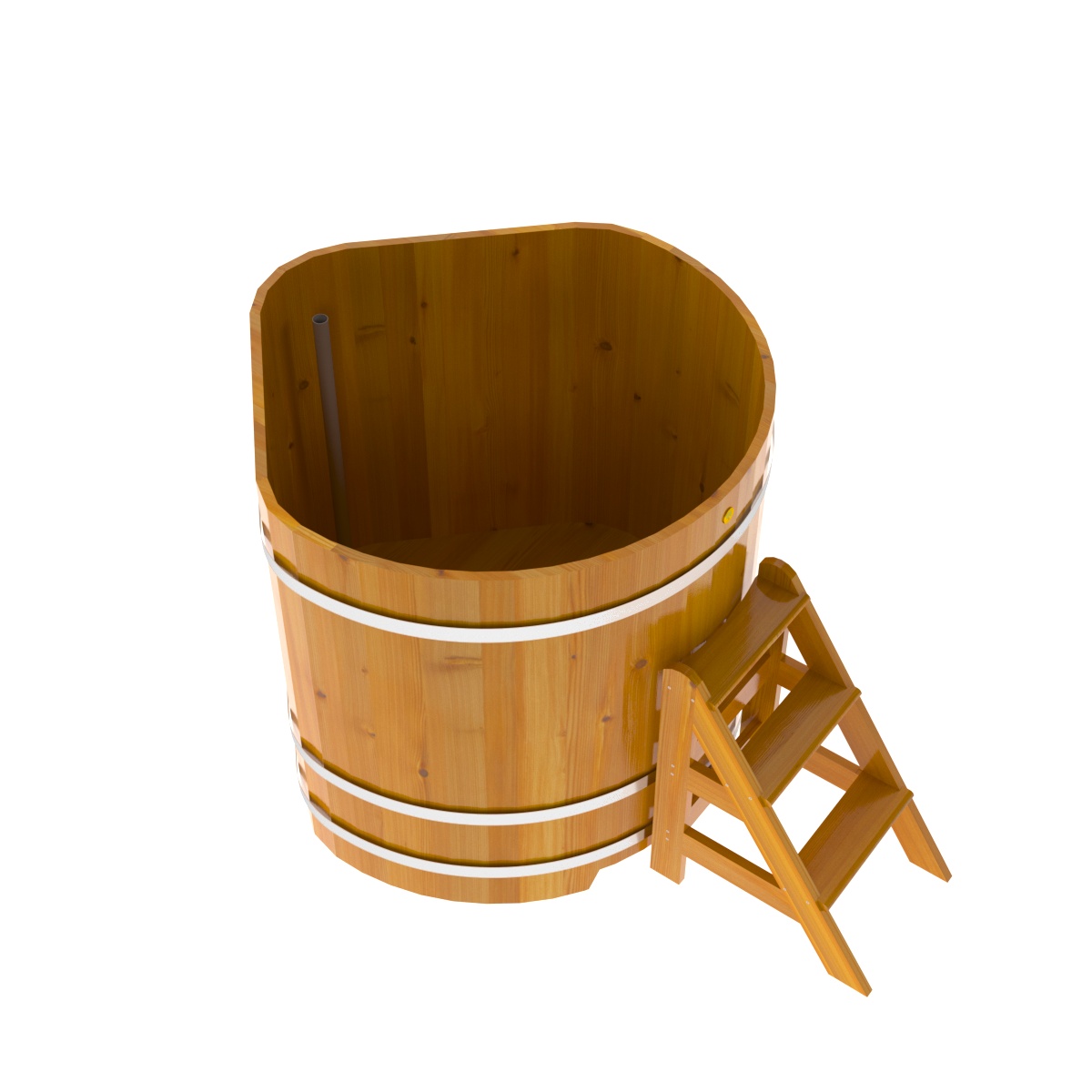 2314 Купель угловая из лиственницы Рустик 1,19х1,19х1,2 натуральная Alyarus  - Вид №2