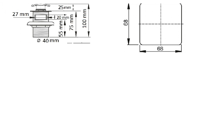 RD005 Донный клапан для раковины LAB.Space  - Вид №1