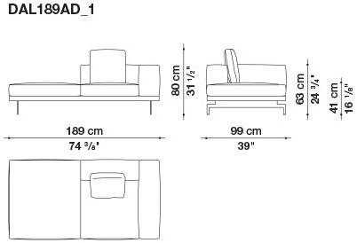 B&B Italia 3-х местный тканевый диван с шезлонгом Dock sun-id-1355318 - Вид №155
