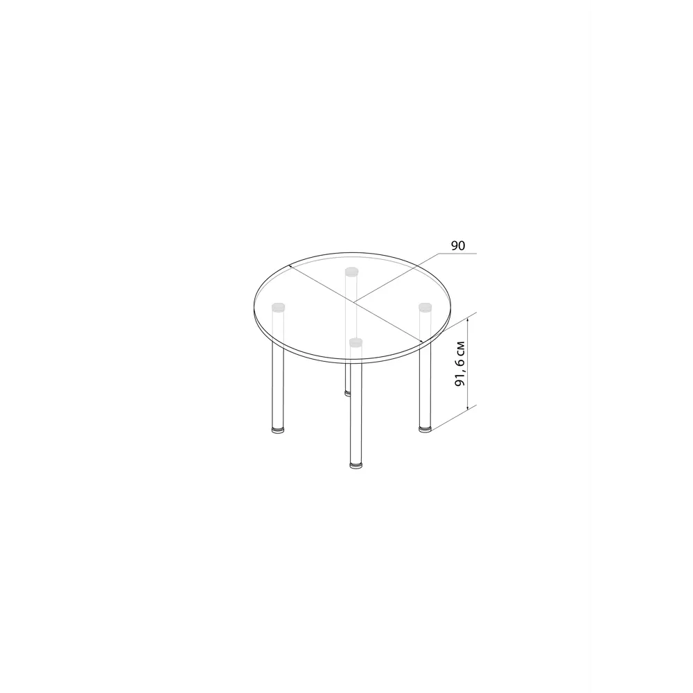 Стол кухонный круглый Delinia Версаль 4 персоны 90x90 см стекло 82432880 STLM-2127929 Кухонный стол - Вид №6