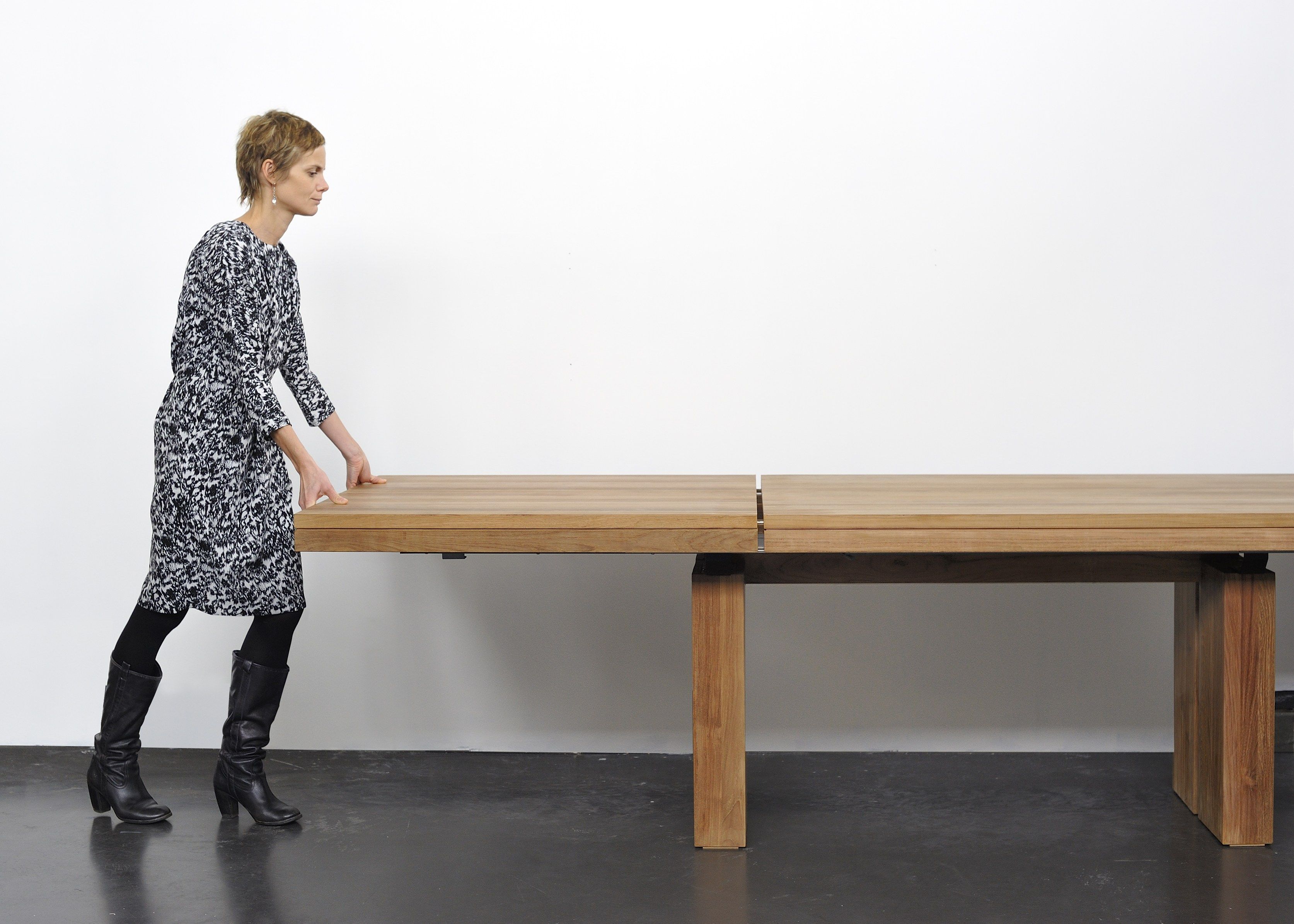 Выдвижной прямоугольный стол из тикового дерева Ethnicraft Double ARCH-00012752 - Вид №2