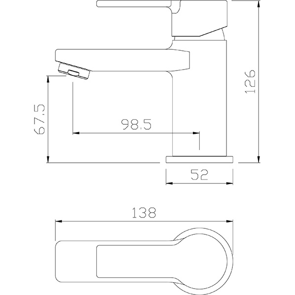 35-04 TITAN  Смеситель для умывальника  ARGO kran 3504titan - Вид №1