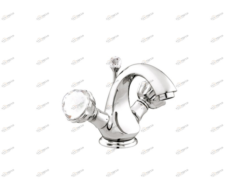 036205.000.62 Смеситель для раковины на одно отверстие с кристаллами сваровски Сатин никель Mestre Atlantica