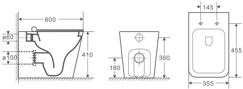 GR-4414S Подвесной унитаз настенный Белый Grossman  Китай  - Вид №5