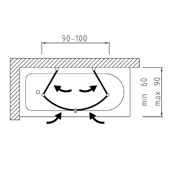 42346 Душевое ограждения на борт вынны Samo Италия Bath Screens - Вид №2