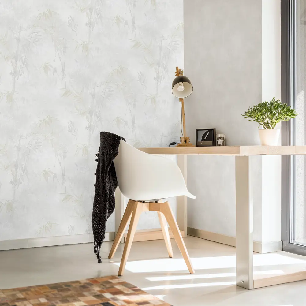 Обои флизелиновые Ateliero Bamboo белые 1.06 м At281381 84507195 STLM-2182435 - Вид №3
