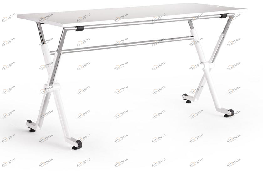 ENEA Стол из меламина прямоугольной формы на колесиках Folio sun-id-1434189