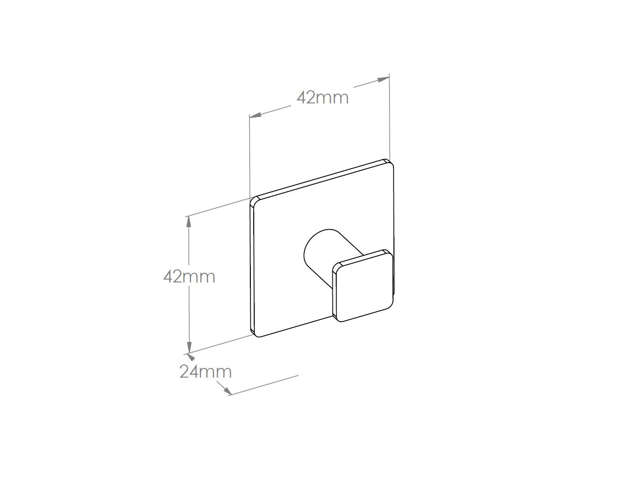 MHW32 Вешалка одинарная SQUARE матовая, точечное крепление, матовая Merida  - Вид №1