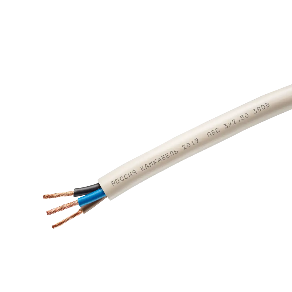 Провод Камкабель ПВС 3x2.5 50 м ГОСТ цвет белый STLM-2119972 - Вид №2