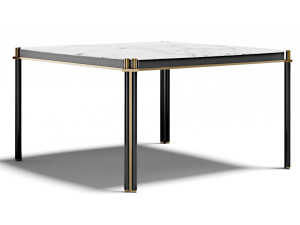 Квадратный стол из мрамора и дерева