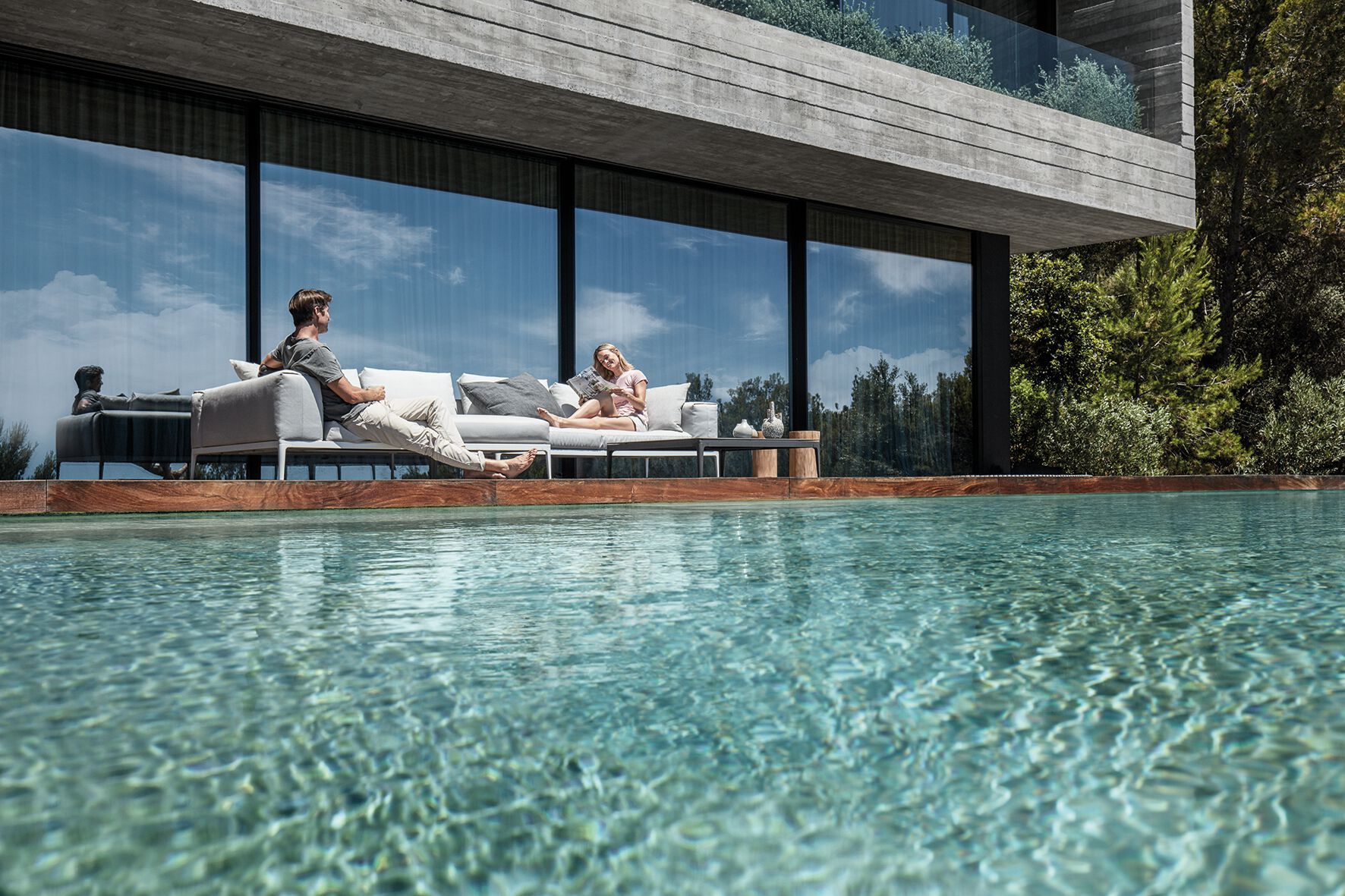 Тканевый модульный садовый диван Gloster сетка ARCH-00132626 - Вид №12