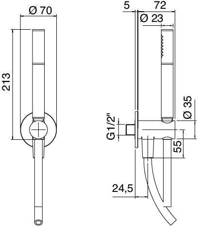 ZAZZERI Смеситель для душа с ручным душем Trend x-one sun-id-1414536 - Вид №2
