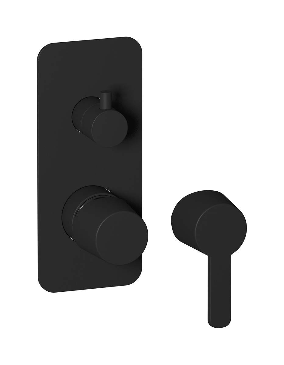 Внешние части встроенного в стену смесителя на 3 потребителя WE ARE IB aa314os Matt Black TAAAC