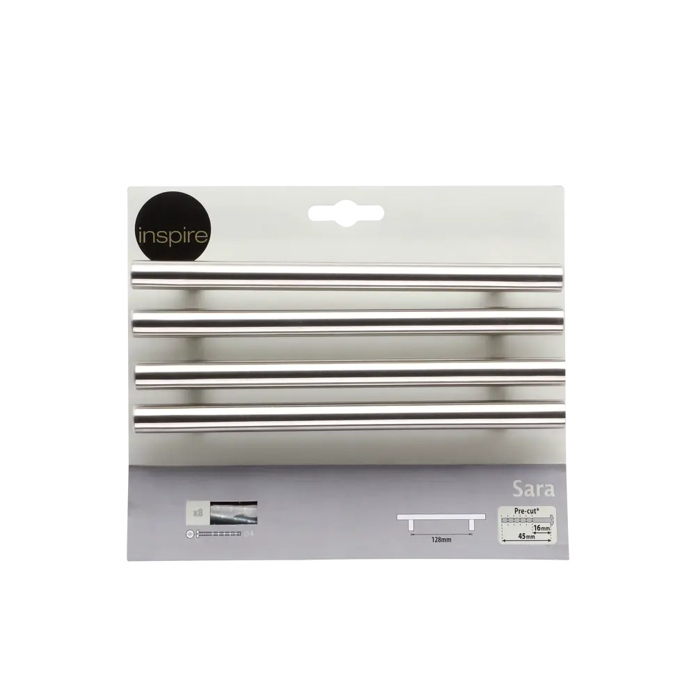 84335822 Ручка-рейлинг мебельная Sara 128 мм цвет никель 4 шт. STLM-1005746 INSPIRE  - Вид №3