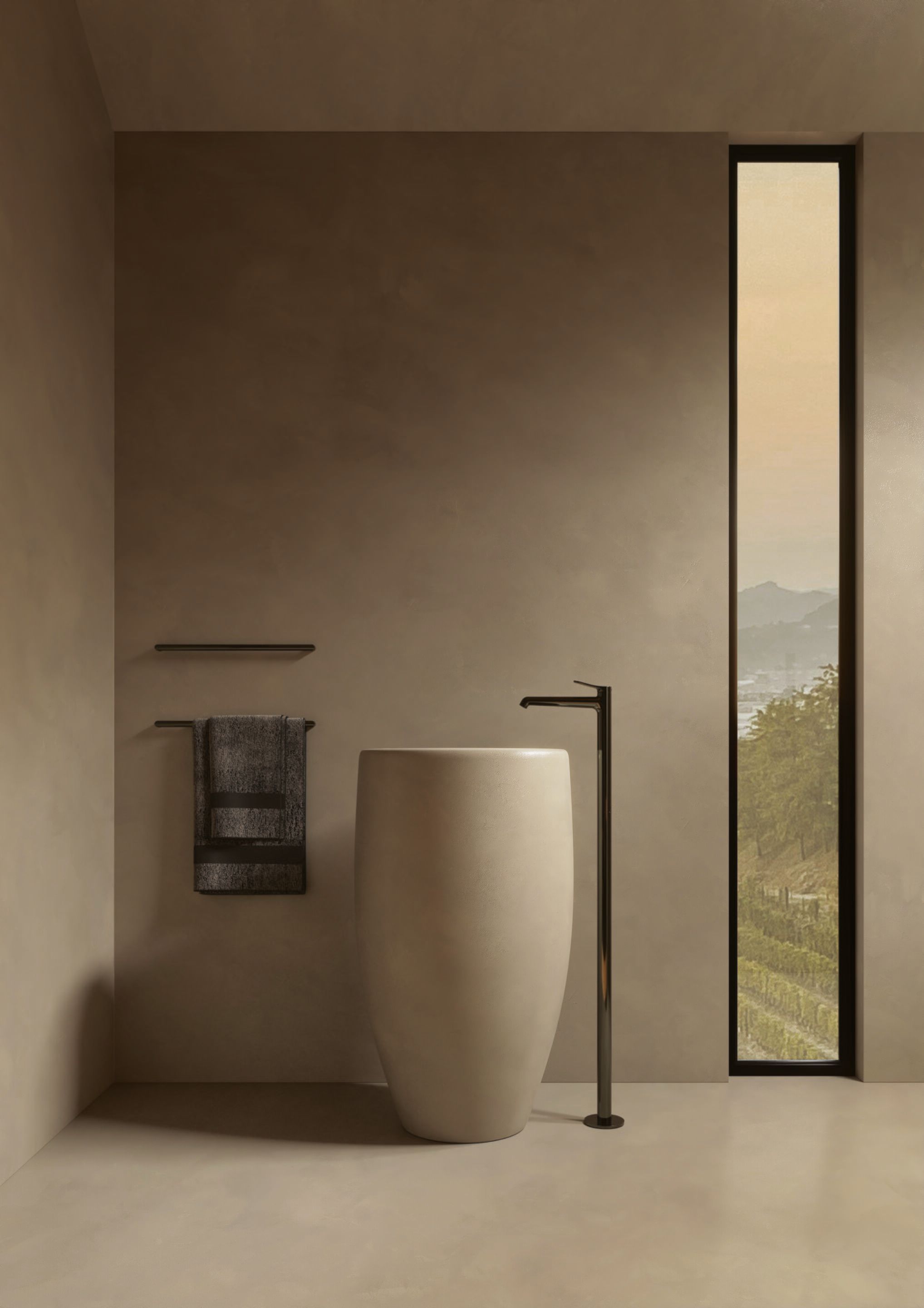 Однорычажный напольный смеситель для раковины со сливом CRISTINA Rubinetterie бочка ARCH-00013957 - Вид №1