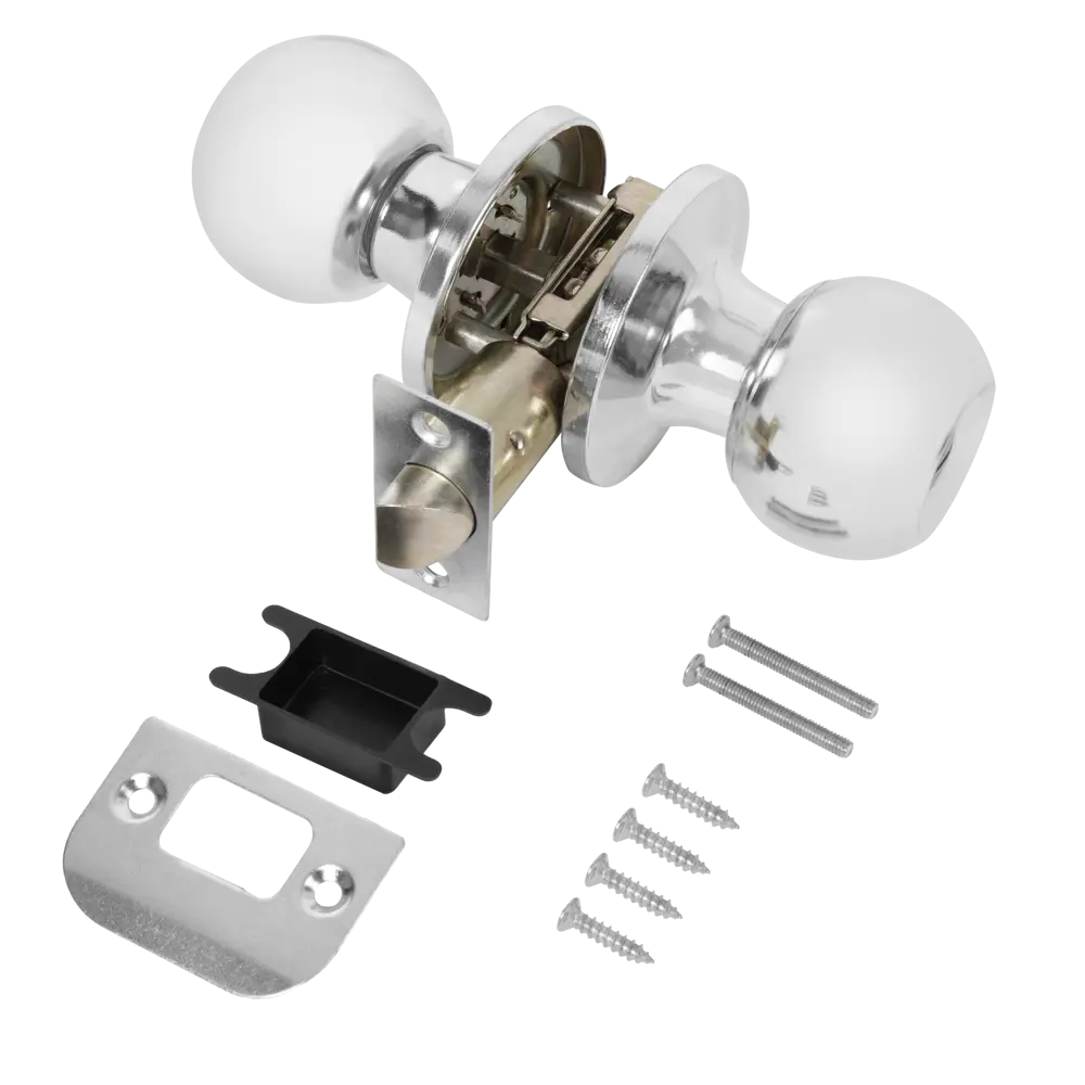 ФАБРИКА ЗАМКОВ Ручка-кноб 6073 с фиксатором - хром 89347018 STLM-1507446 - Вид №2