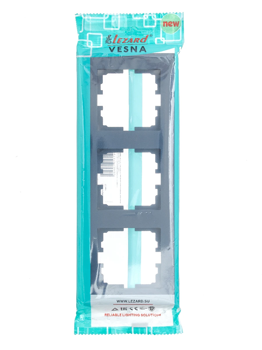 VESNA Рамка 3-я вертикальная графит LEZARD 742-3400-153