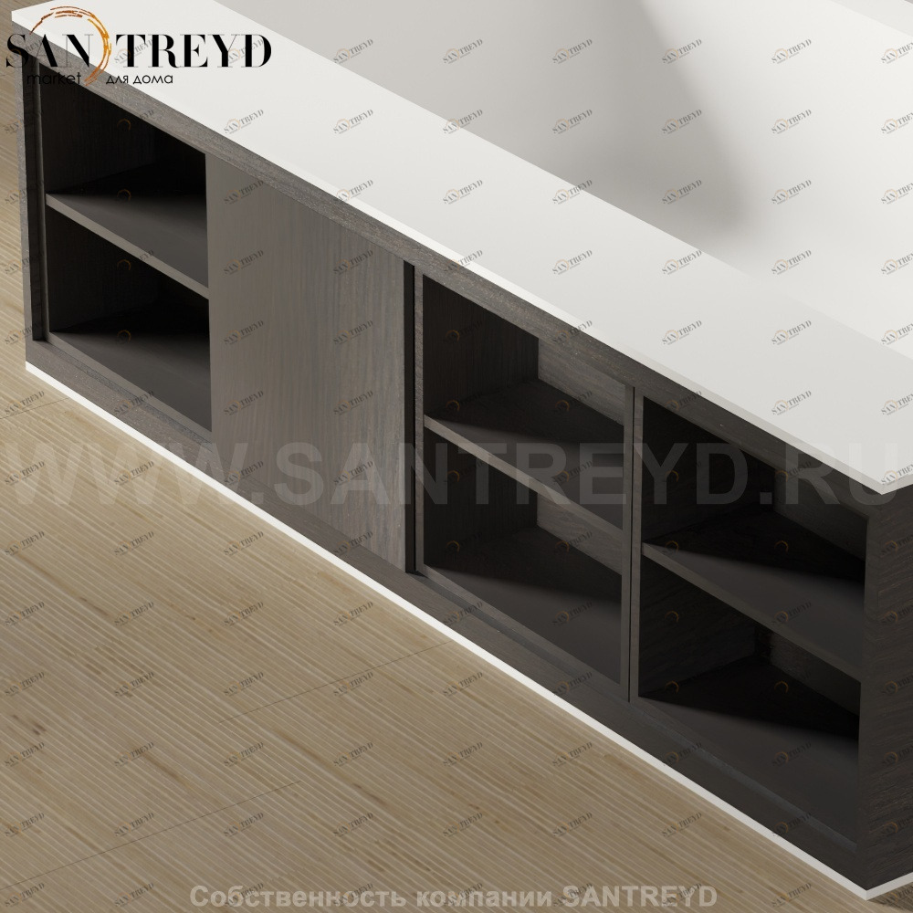 Ящик с полкой для ванны CARTESIO W темный дуб Agape AVAS1001RW