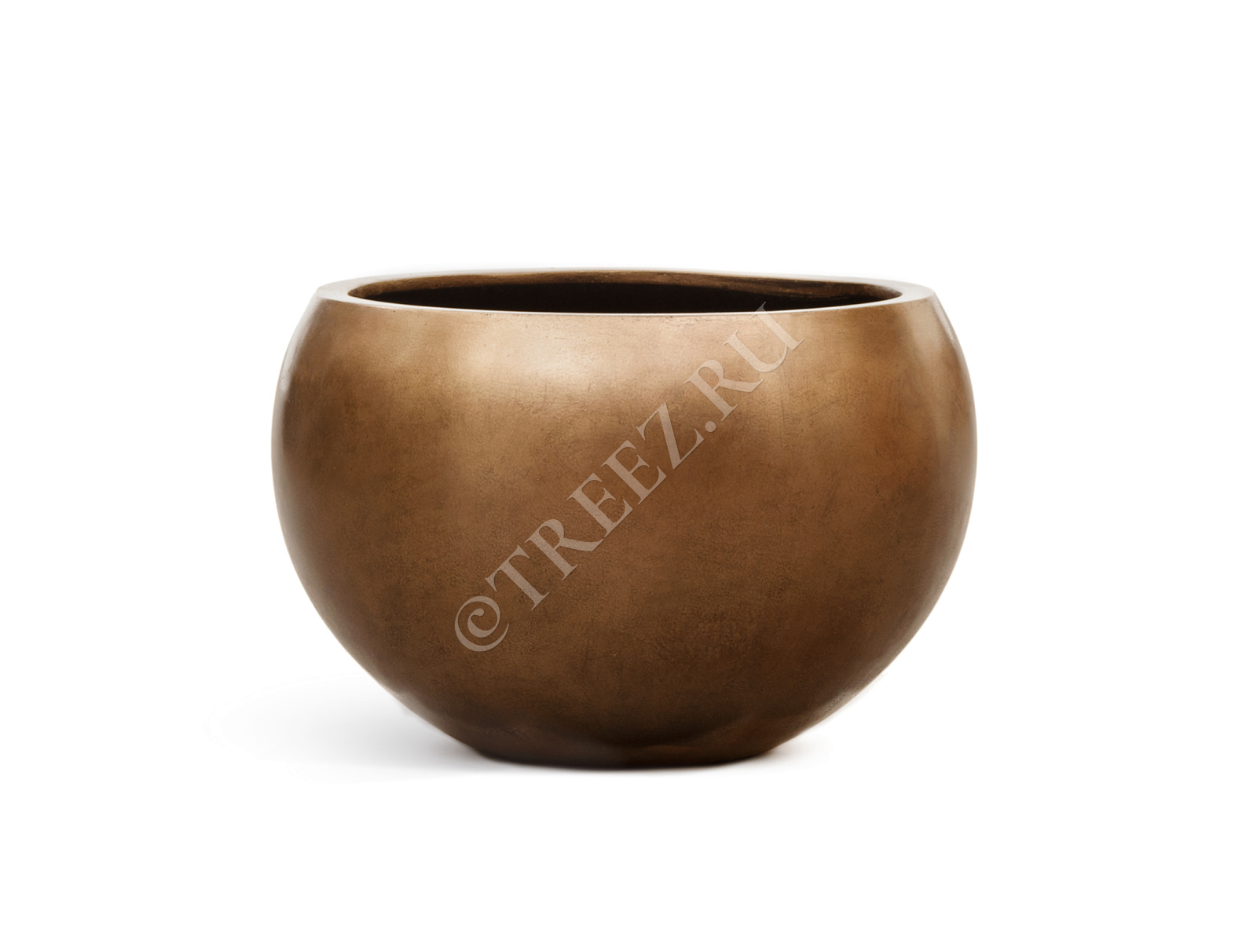 41.3318-04-016-BRS-22 Кашпо  Effectory - серия Metal - Полусфера - Тёмное матовое золото Цветочная коллекция  - Вид №2