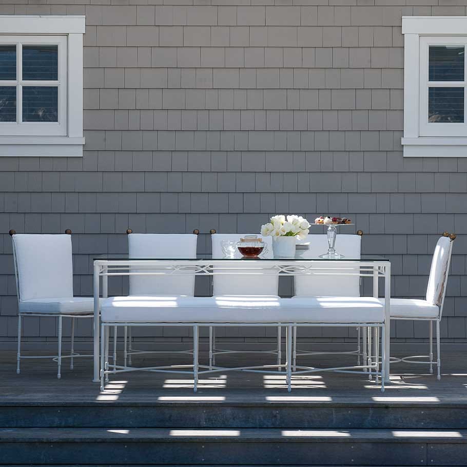 Прямоугольный обеденный стол из нержавеющей стали и стекла JANUS et Cie ARCH-00080607 - Вид №5