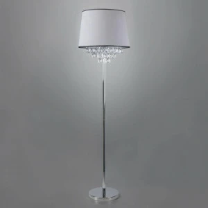 Торшер с абажуром с хрустальными подвесками хром Eurosvet 01037/1 EUROSVET OPERA 00-3908820 Прозрачный;хром