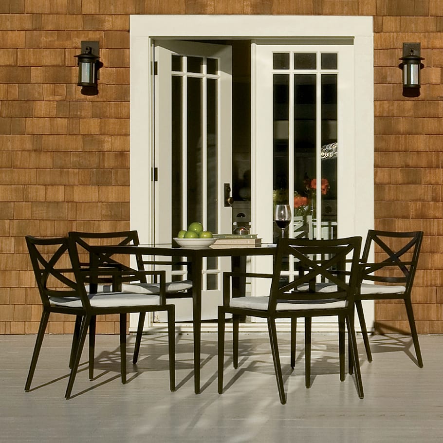 Алюминиевый и стеклянный квадратный обеденный стол JANUS et Cie Azimuth ARCH-00067207 - Вид №2