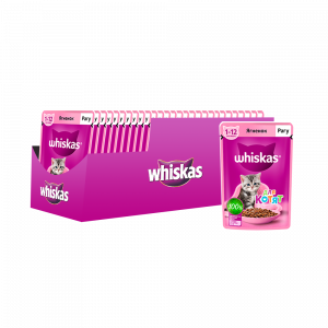 ПР0059386*28 Корм для котят ягненок рагу пауч 75г (упаковка - 28 шт) WHISKAS