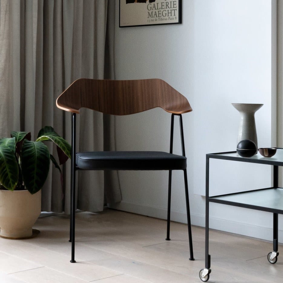 Стул с подлокотниками из кожи и шпона Case 675 ARCH-00046033 - Вид №35