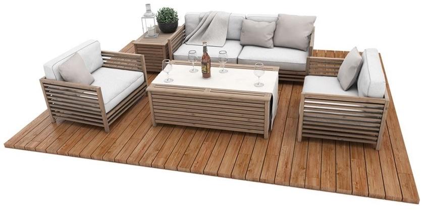 Zuri Design Садовое кресло из съемной ткани и дерева Andromeda G-01-paac - Вид №1