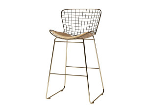 Металлический барный стул с мягким сиденьем