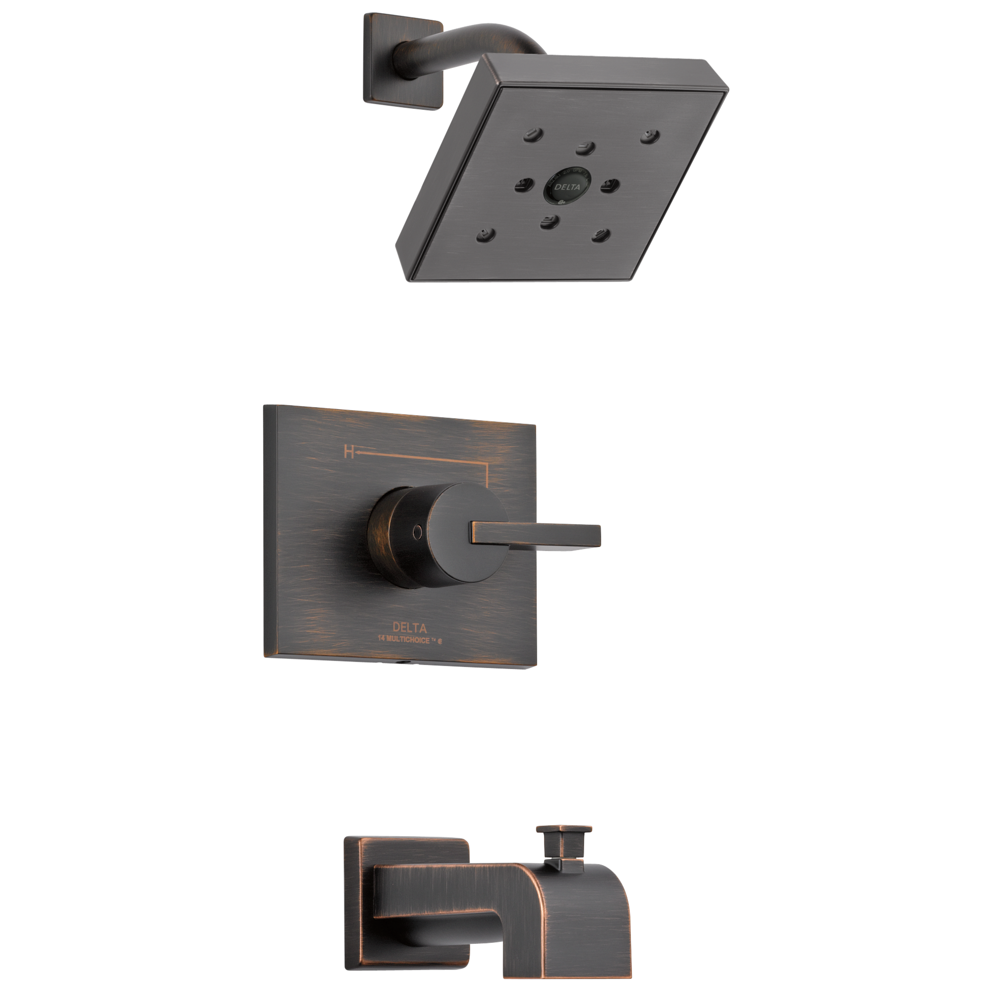 T14453-RBH2O Monitor® 14 Series H2Okinetic® для ванны и душа Delta Faucet Vero Венецианская бронза